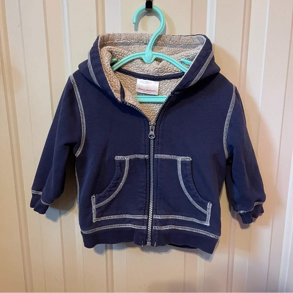 Hanna AnderssonNavy Blue Kids Sherpa Hoodie